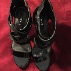 Dkny sandals with a medium heel.